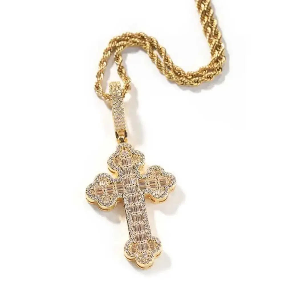Gold Cross Necklace With Rope A 41 F